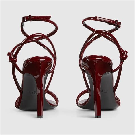 scarpa gucci rossa|Women's strappy sandal in Rosso Ancora patent leather.